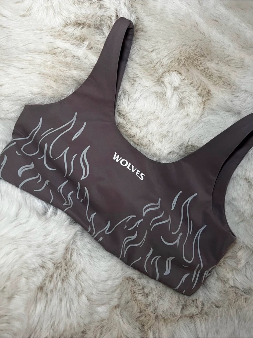 Darc Sport Grey Flame-Print Sports Bra - Women Medium